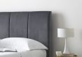 Copenhagen Upholstered Ottoman TV Bed Charcoal Velvet - King Size Bed Frame Only