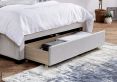 Elise Stone Winged Upholstered Drawer Storage Bed Frame - Double