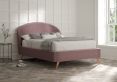 Lunar Upholstered Bed Frame - Compact Double Bed Frame Only - Velvet Lilac