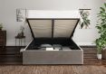 Milano Hugo Platinum Upholstered Ottoman King Size Bed Frame Only