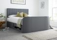 Onelife Seal Grey Upholstered TV Ottoman Double Bed Frame