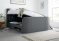 Onelife Seal Grey Upholstered TV Ottoman Double Bed Frame