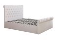 Chesterfield Off White Upholstered Ottoman Double Bed Frame Only