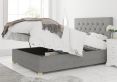 York Ottoman Eire Linen Grey King Size Bed Frame Only