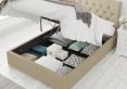 York Ottoman Eire Linen Natural Compact Double Bed Frame Only