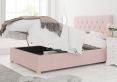 York Ottoman Pastel Cotton Tea Rose Compact Double Bed Frame Only