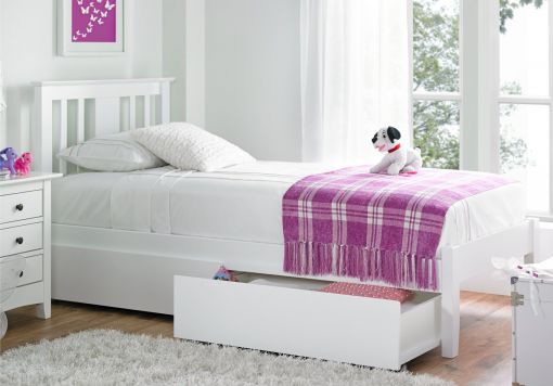 Malmo White Solo Wooden Bed Frame