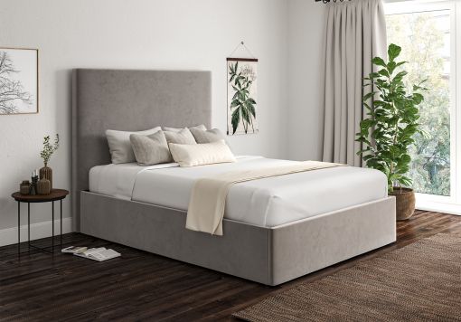 Napoli Hugo Platinum Upholstered Ottoman Bed Frame Only