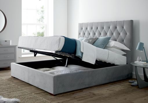 Savoy Grey Upholstered Ottoman Storage Bed Frame Only