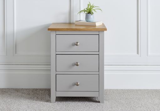 Wilmslow White Wooden 3 Drawer Bedside