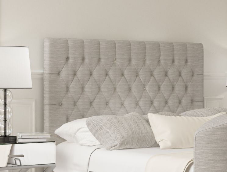 Claridge Upholstered Linea Fog Ottoman TV Bed -Super King Size Bed Frame Only