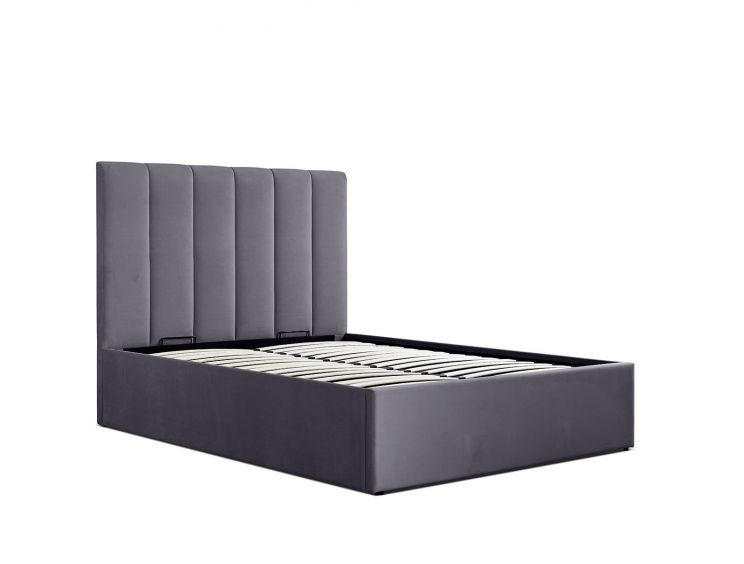 Linea Grey Upholstered Ottoman King Size Bed Frame Only