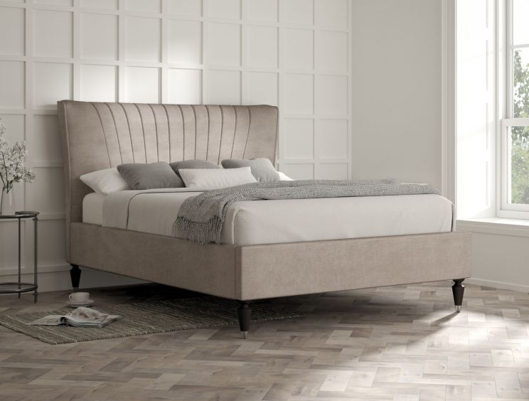 Melbury Upholstered Bed Frame - Super King Size Bed Frame Only - Naples Silver