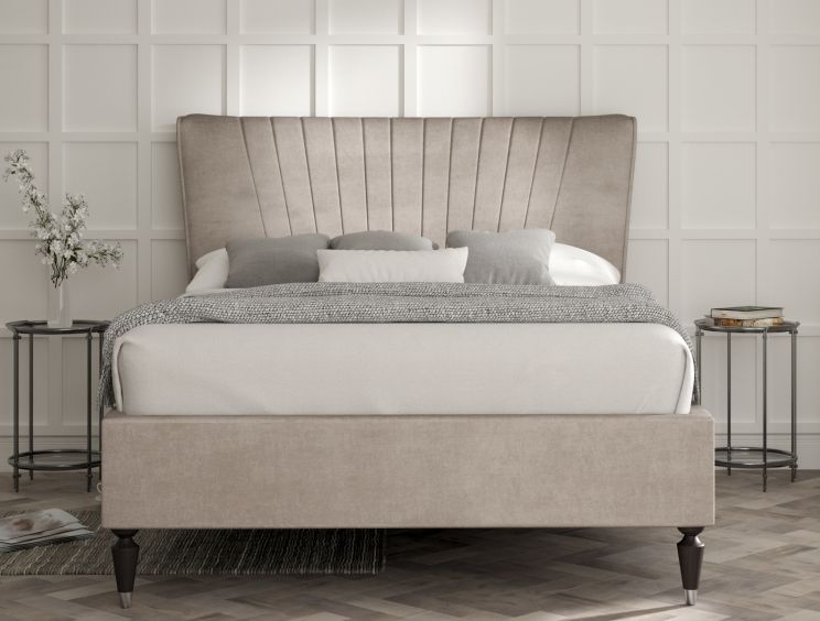 Melbury Upholstered Bed Frame - Double Bed Frame Only - Naples Silver