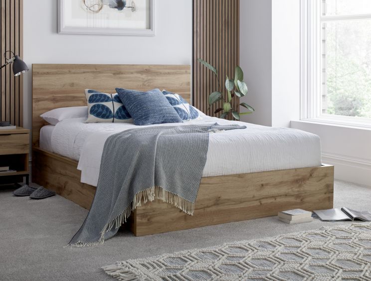 Chicago Industrial Oak Ottoman Storage Bed - King Size Ottoman Only