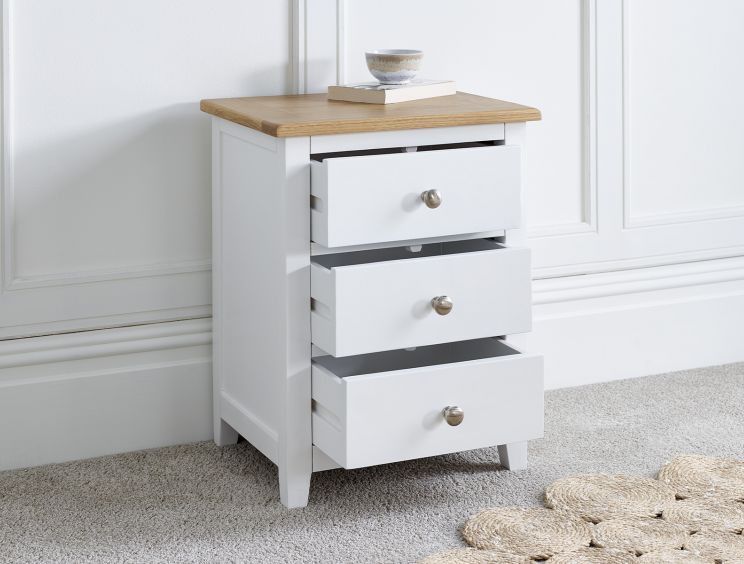 Wilmslow White 3 Drawer Bedside Only