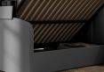 Vancouver Winged Upholstered Ottoman TV Bed Grey Velvet - Double Bed Frame Only