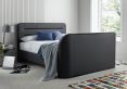 Fuzion Charcoal Faux Leather Upholstered King Size TV Bed Frame