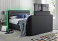 Fuzion Charcoal Faux Leather Upholstered King Size TV Bed Frame