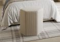 Dunwich Beige Upholstered Striped Stool