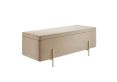 Sandwith Beige Velvet Upholstered Ottoman Storage Box