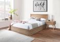 Molle Oak Finish Ottoman Including Rattan Headboard - King Size Bed Frame