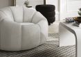 Southwold Ivory Boucle Upholstered Swivel Chair