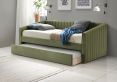 Sanderson Olive Green Upholstered Day Bed Including Underbed