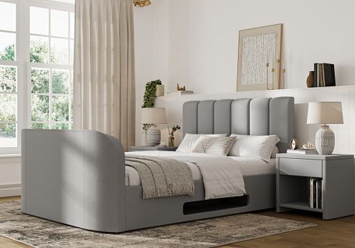 Copenhagen Upholstered Ottoman TV Bed - Mid Grey