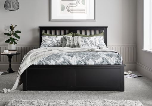 Malmo Black Wooden Ottoman Storage Bed