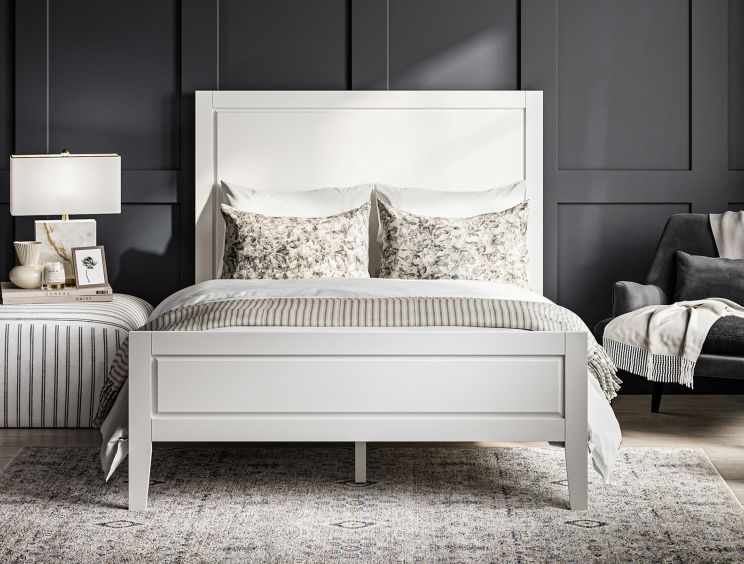 Eastbourne White Wooden King Size Bed Frame