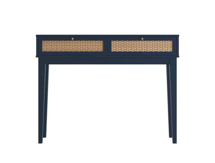 Newquay Blue Rattan 2 Drawer Dressing Table