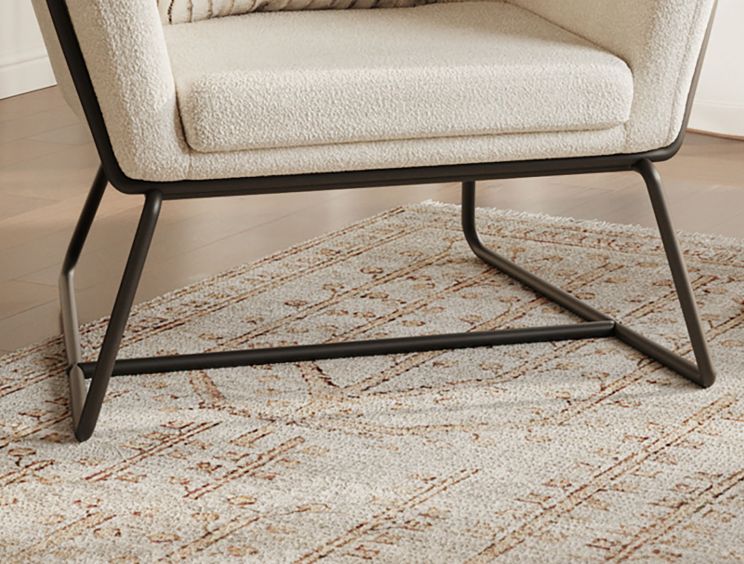 Sennen Ivory Boucle Upholstered Accent Armchair