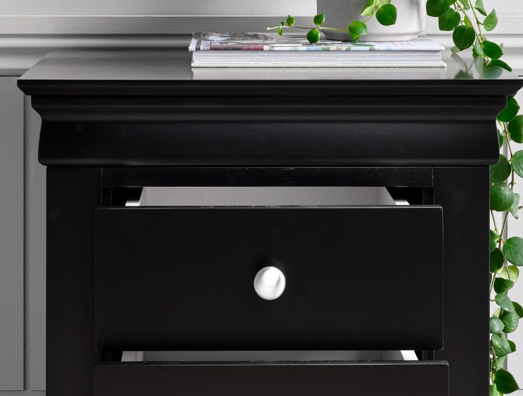 Chateaux Black 3 Drawer Bedside Only