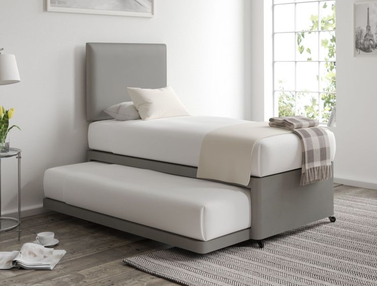Ellesmere Magic Silver Upholstered Guest Bed Including Mattresses