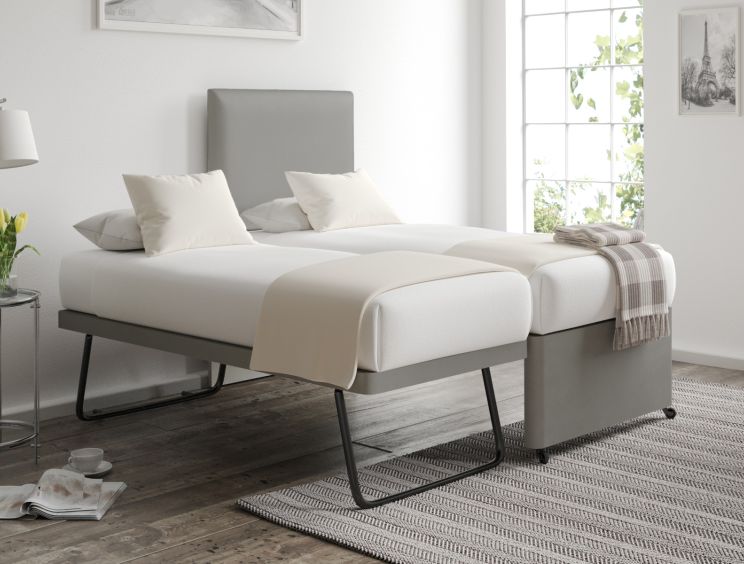 Ellesmere Magic Silver Upholstered Guest Bed Including Mattresses