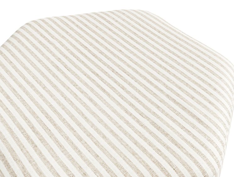 Dunwich Beige Upholstered Striped Stool