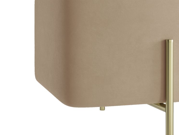 Sandwith Beige Velvet Upholstered Ottoman Storage Box