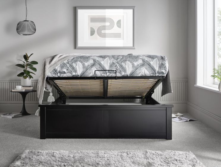 Malmo Black Wooden Ottoman Storage Bed - King Size Ottoman Only