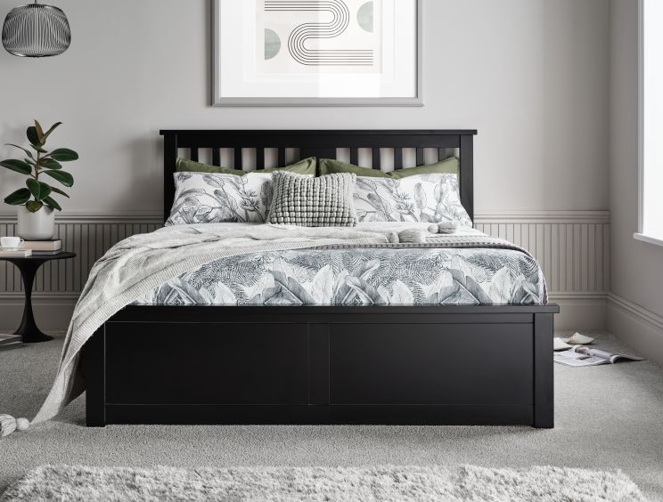 Malmo Black Wooden Ottoman Storage Bed - Double Ottoman Only