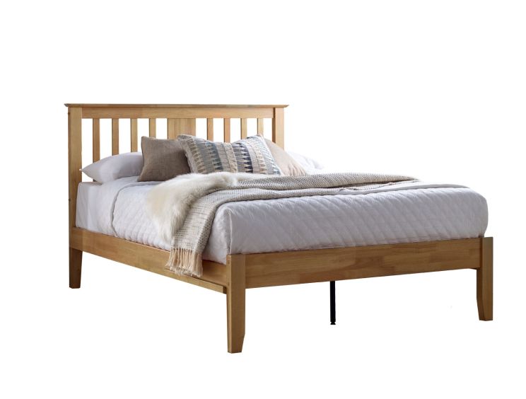 Malmo Oak Finish Wooden Bed Frame - King Size Bed Frame Only