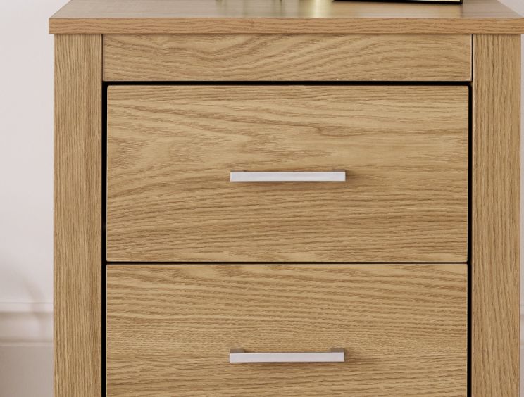 Essentials 2 Drw Oak Bedside