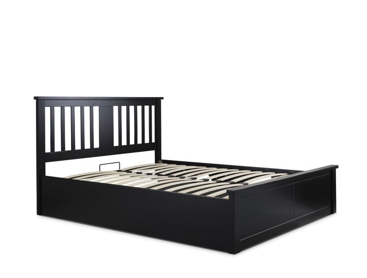 Malmo Black Wooden Ottoman Storage Bed - King Size Ottoman Only