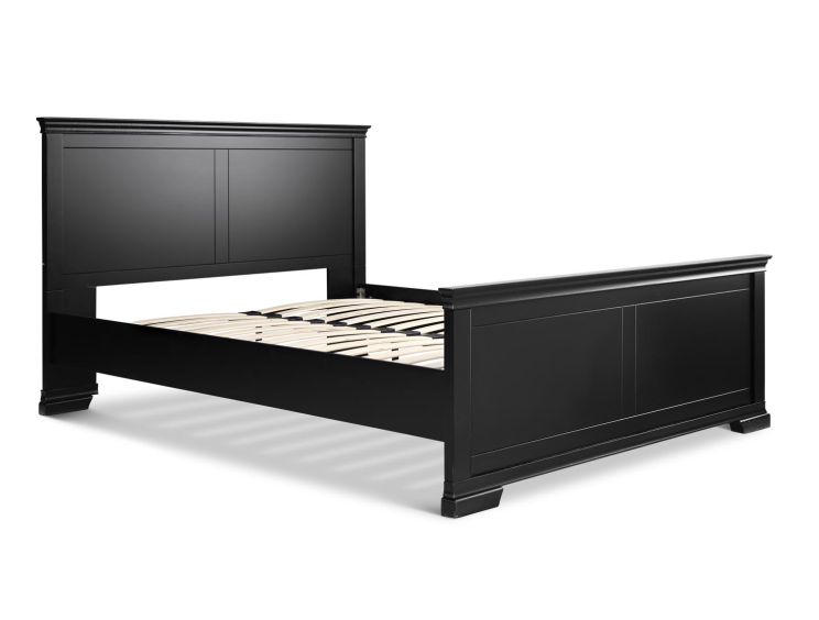 Chateaux Black Wooden Bed Frame Only - King Size