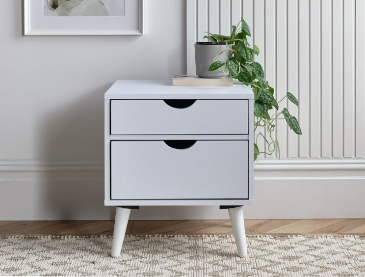 Molle 2 Drawer White Bedside