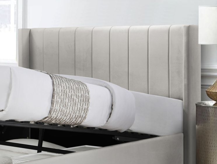 Wilson Champagne Upholstered Ottoman Double Bed Frame