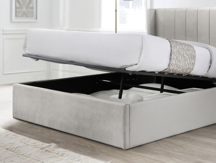 Wilson Champagne King Size Upholstered Ottoman Bed Frame