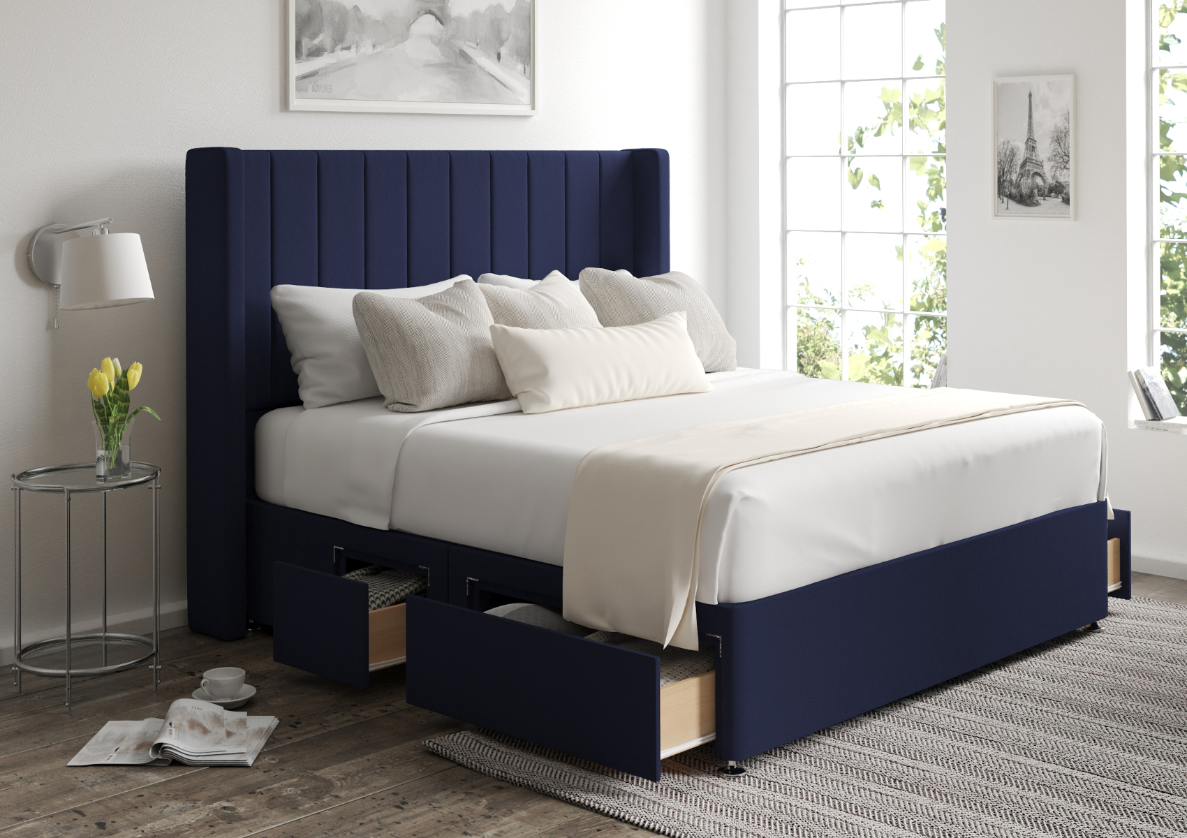 View Aurelia Hugo Royal Upholstered Double Storage Bed Time4Sleep information