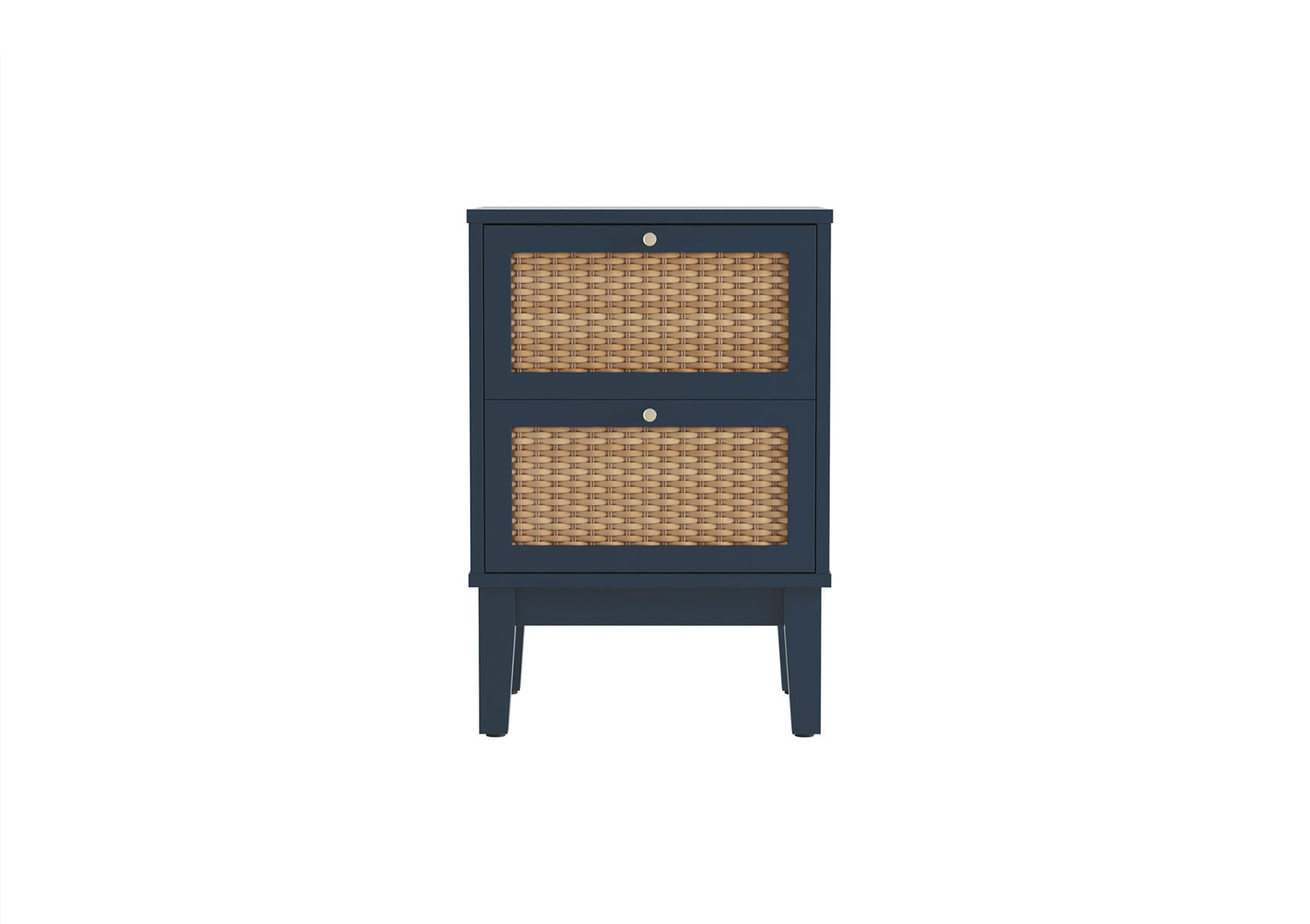 View Newquay Blue Rattan 2 Drawer Bedside Time4Sleep information