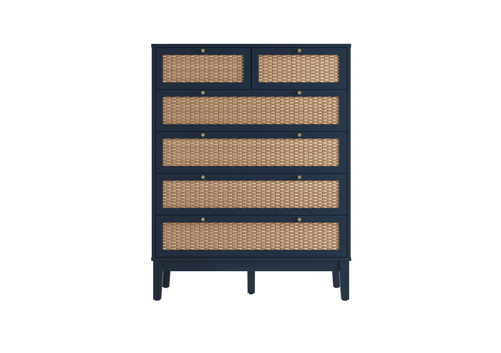 View Newquay Blue Rattan 42 Drawer Chest Time4Sleep information